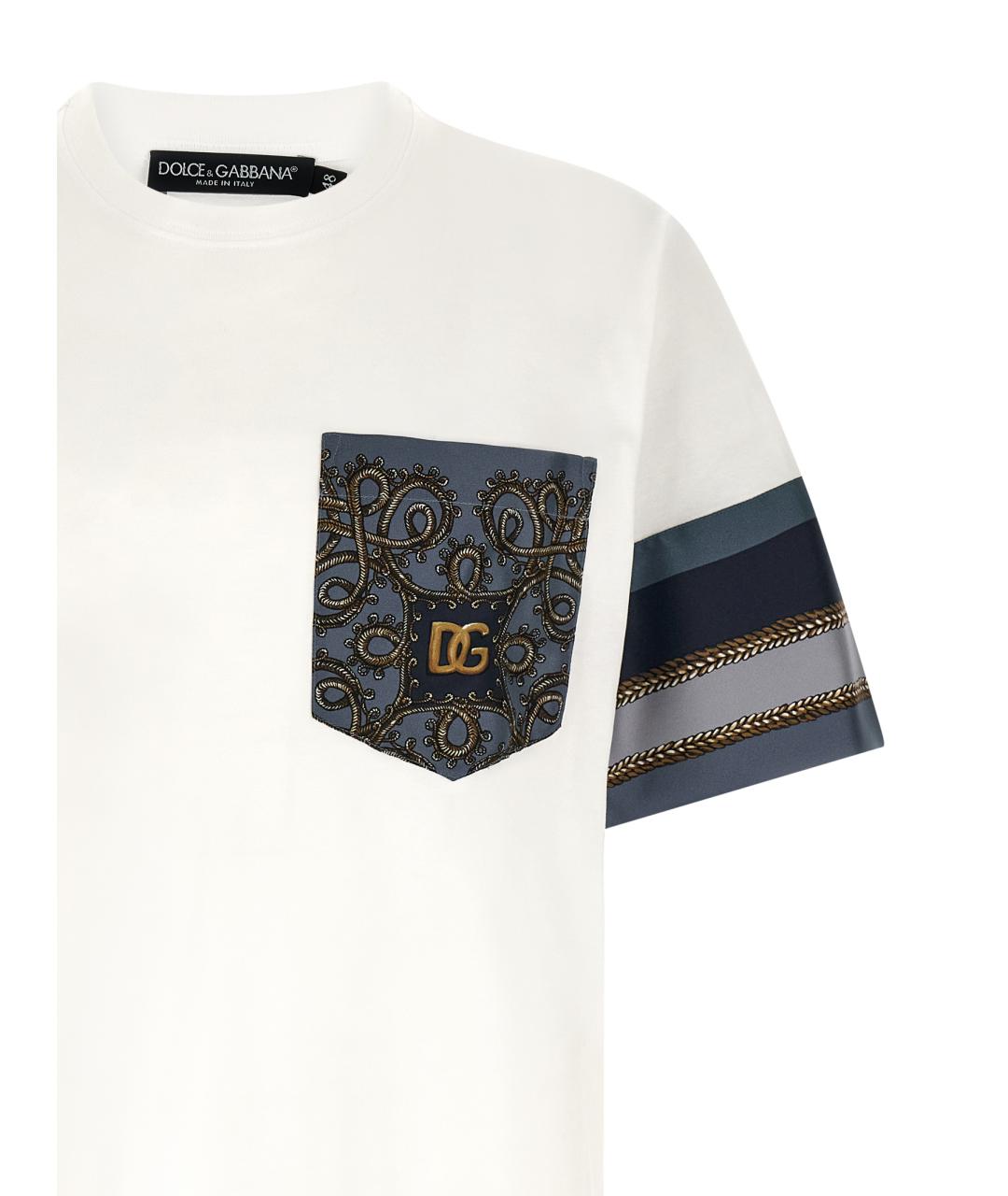 DOLCE&GABBANA Белая хлопковая футболка, фото 3