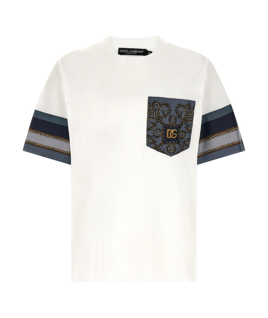 DOLCE&GABBANA Белая хлопковая футболка, фото 1