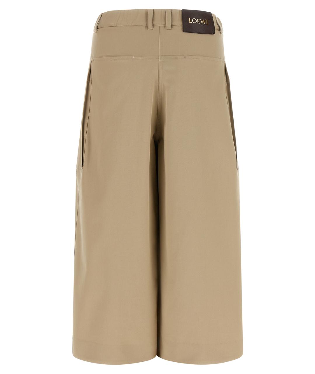 LOEWE Бежевые хлопковые прямые брюки, фото 2