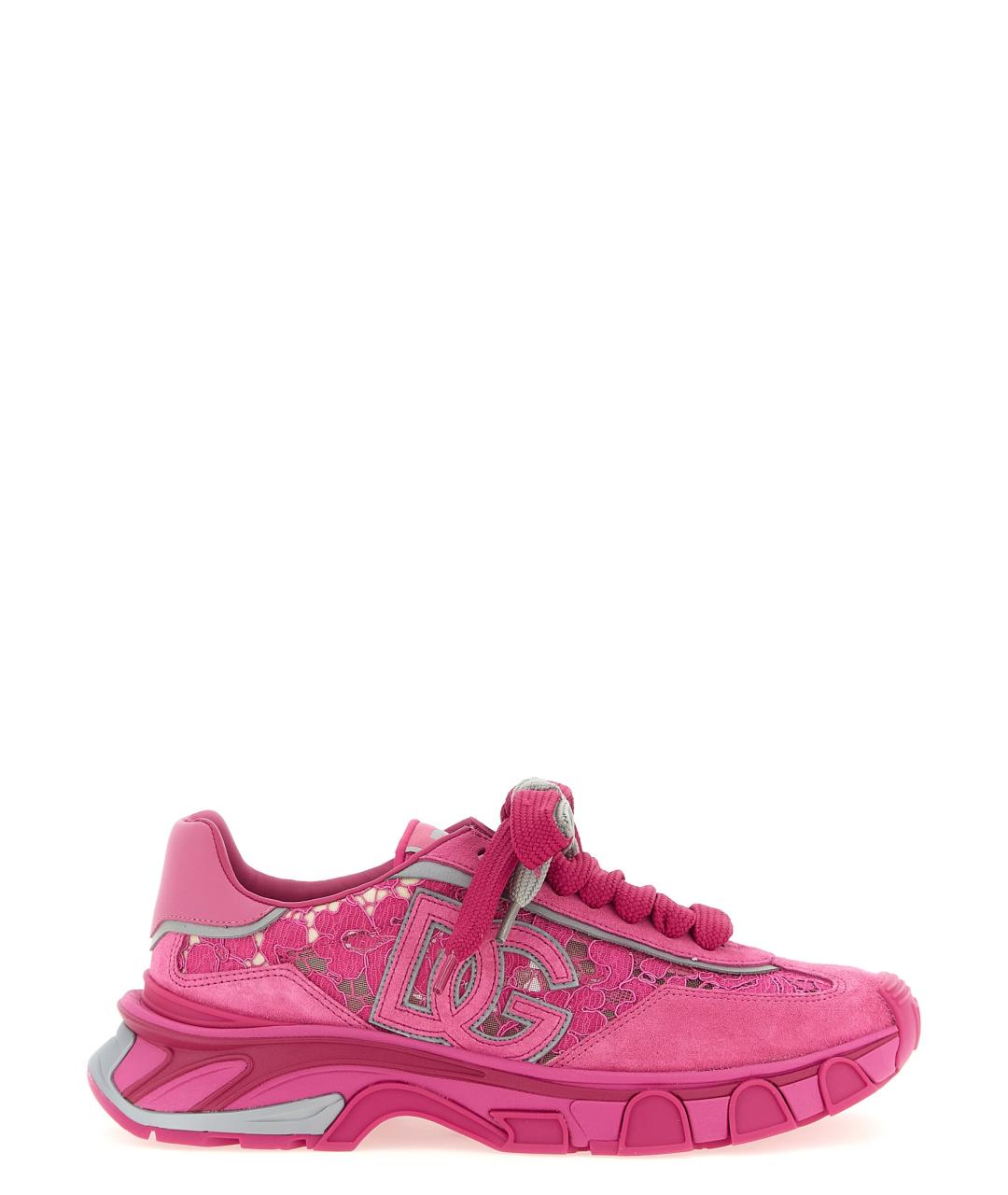 DOLCE&GABBANA Фуксия текстильные кроссовки, фото 1