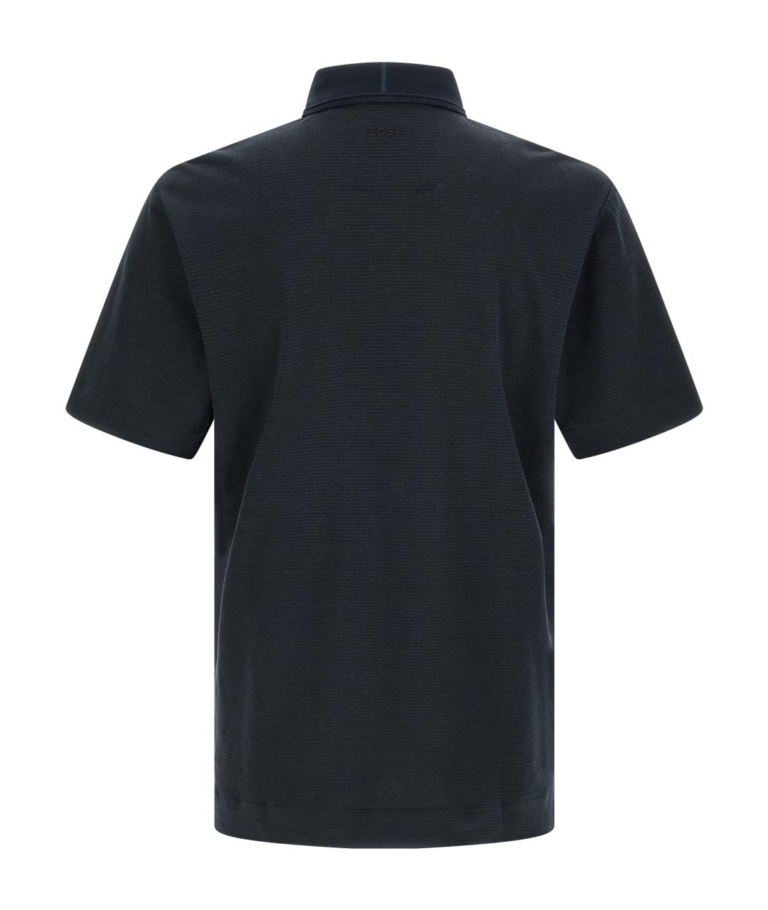 HUGO BOSS Синее хлопковое поло с коротким рукавом, фото 2