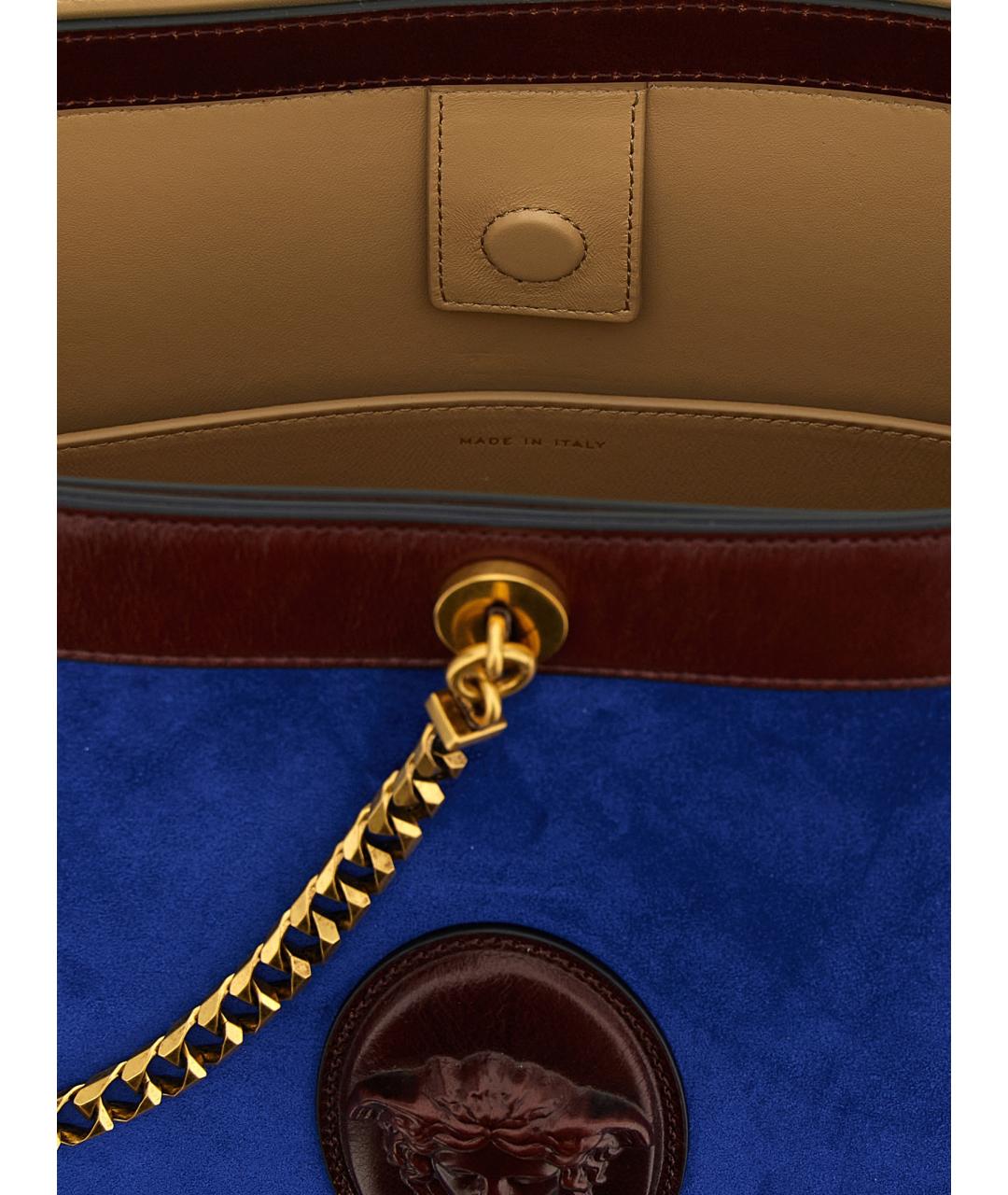 VERSACE Синяя замшевая сумка через плечо, фото 4