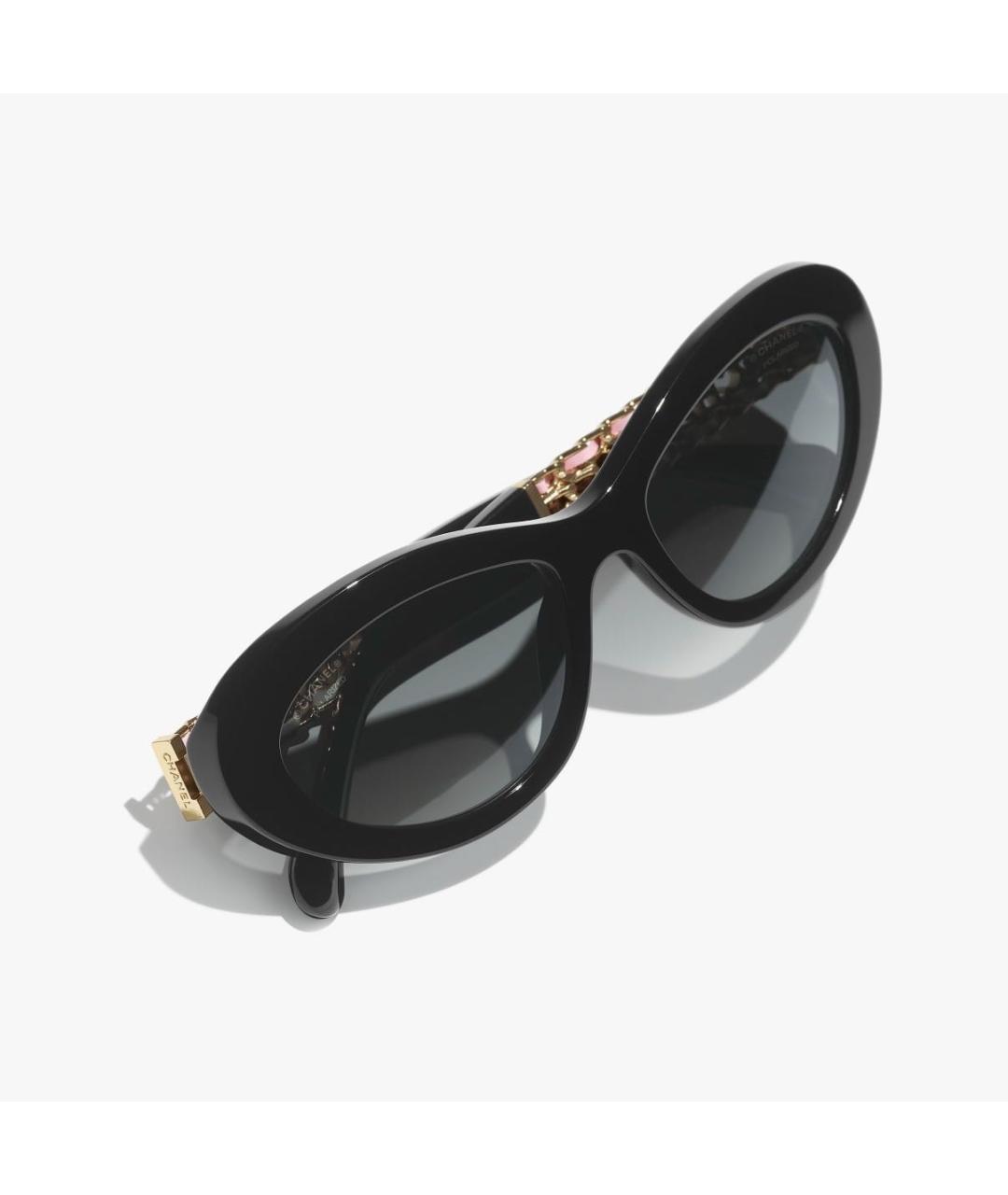 CHANEL Черные пластиковые солнцезащитные очки, фото 4