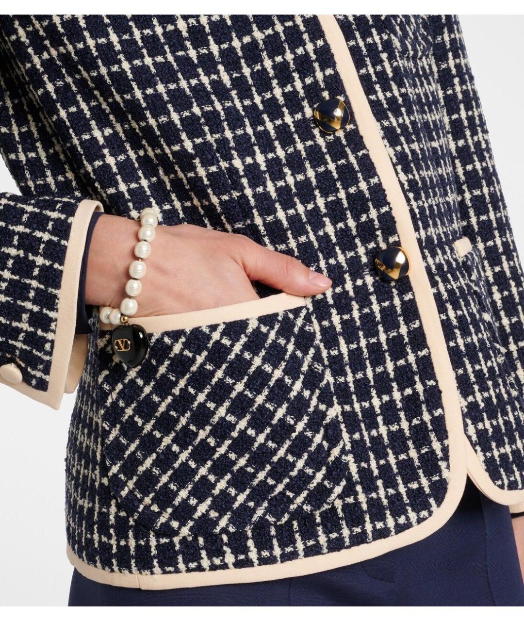 VALENTINO Синий шерстяной жакет/пиджак, фото 7