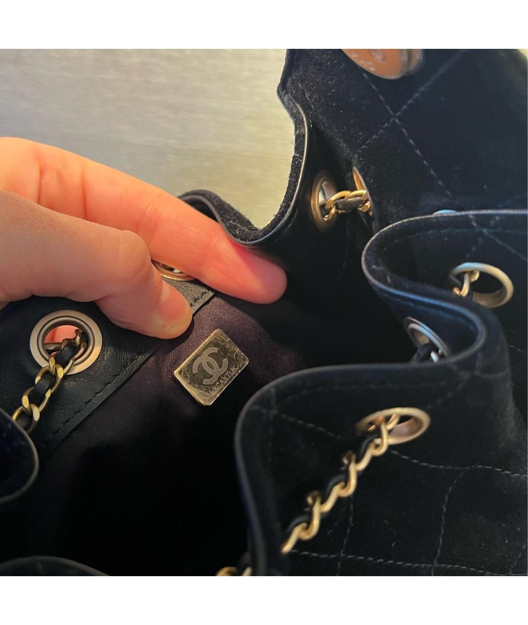 CHANEL Черная замшевая сумка через плечо, фото 7