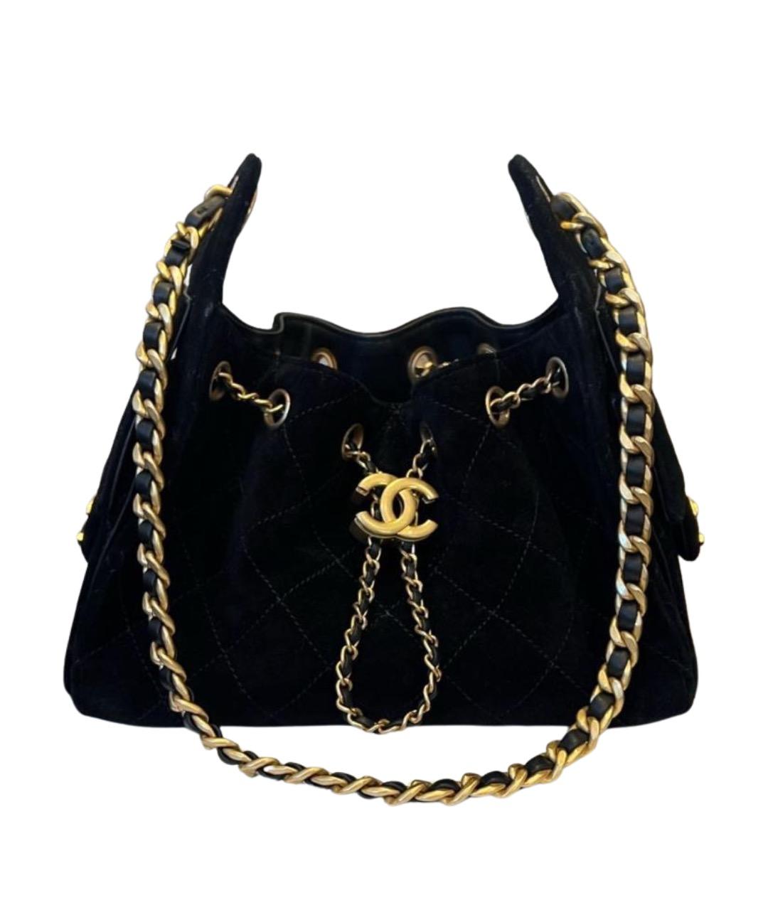 CHANEL Черная замшевая сумка через плечо, фото 1