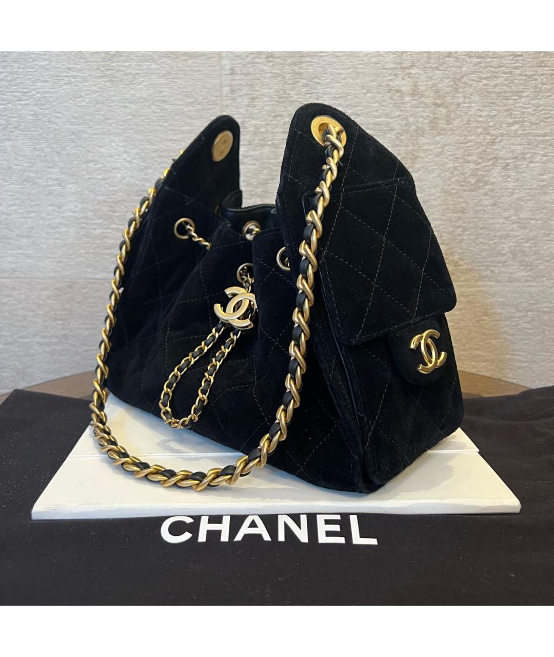 CHANEL Черная замшевая сумка через плечо, фото 2