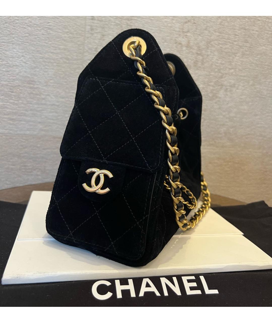 CHANEL Черная замшевая сумка через плечо, фото 6