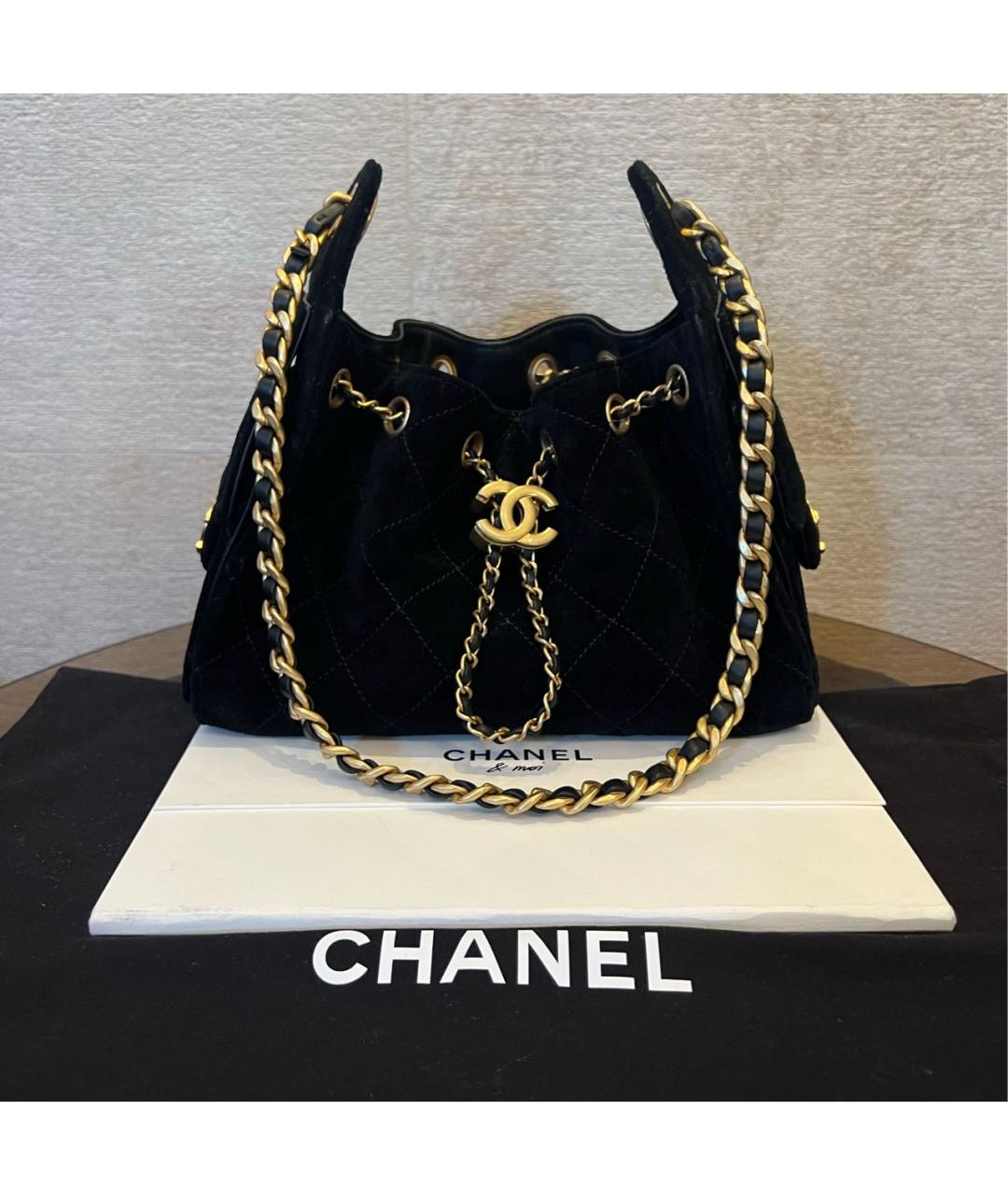 CHANEL Черная замшевая сумка через плечо, фото 8