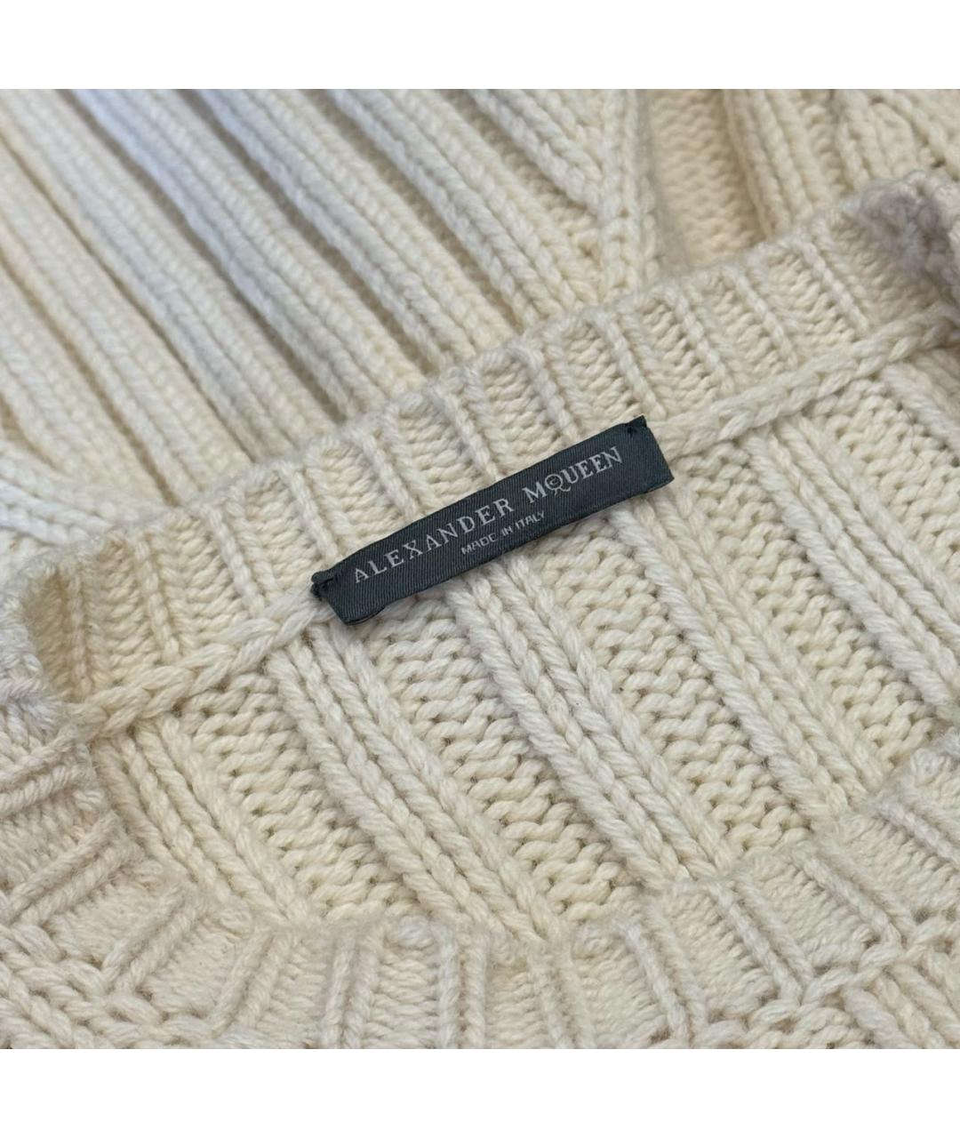 ALEXANDER MCQUEEN Белый шерстяной джемпер / свитер, фото 8