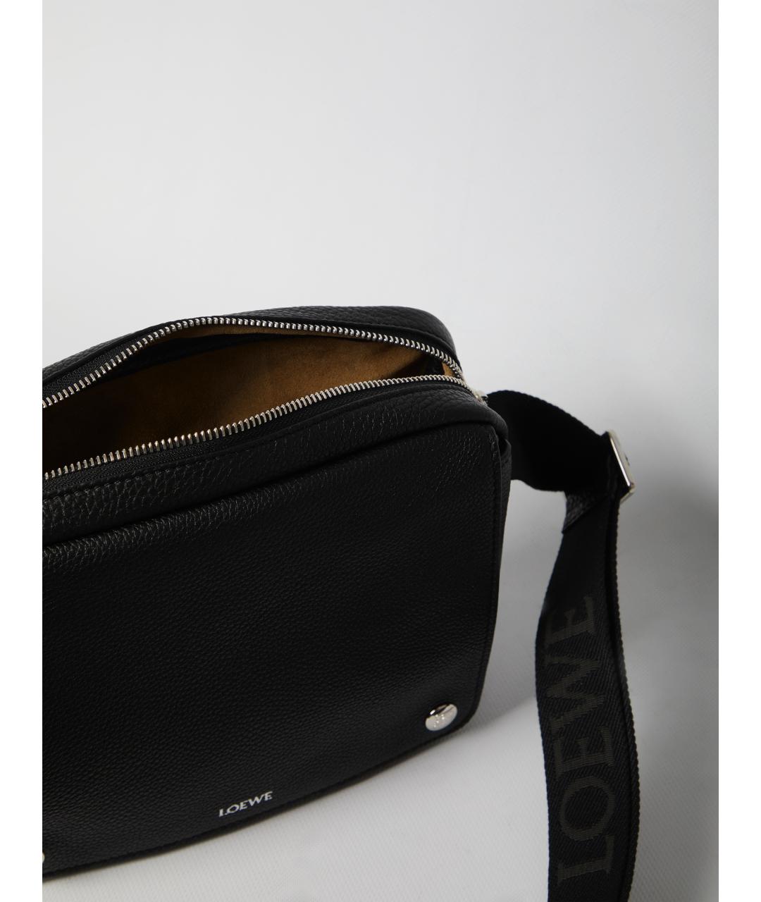 LOEWE Черная кожаная сумка на плечо, фото 4