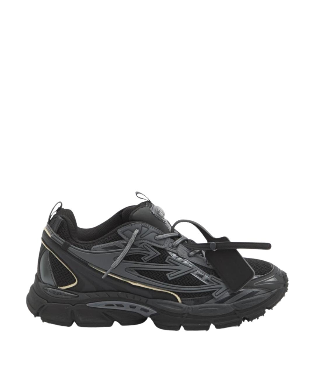 OFF-WHITE Черные текстильные низкие кроссовки / кеды, фото 1