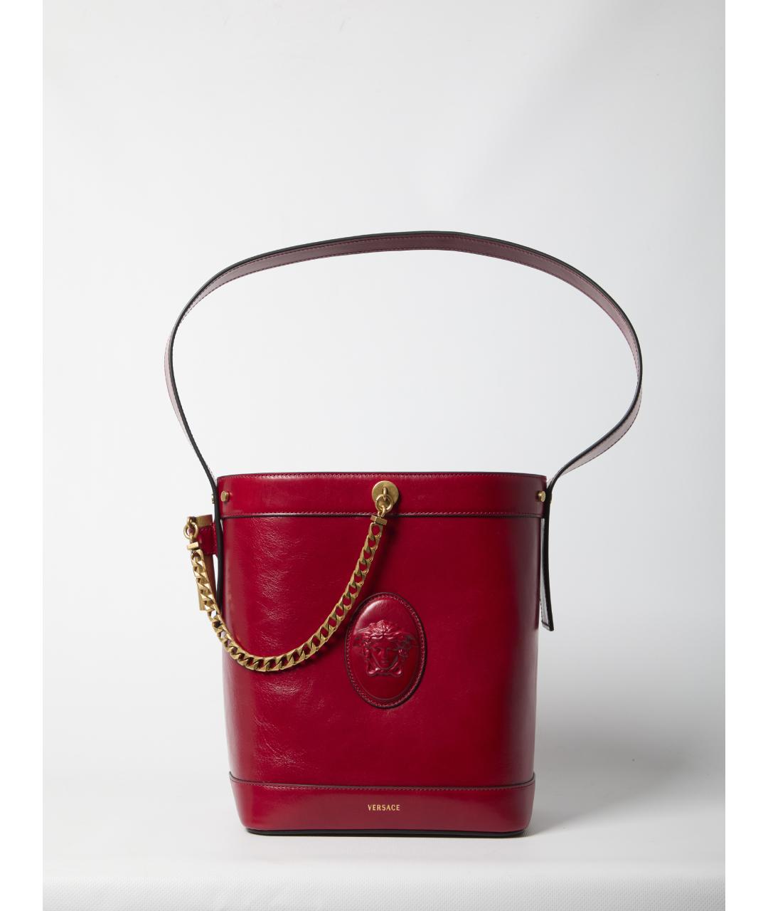 VERSACE Красная кожаная сумка через плечо, фото 5