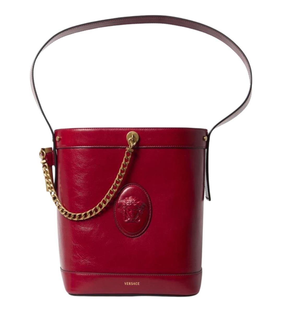 VERSACE Красная кожаная сумка через плечо, фото 1