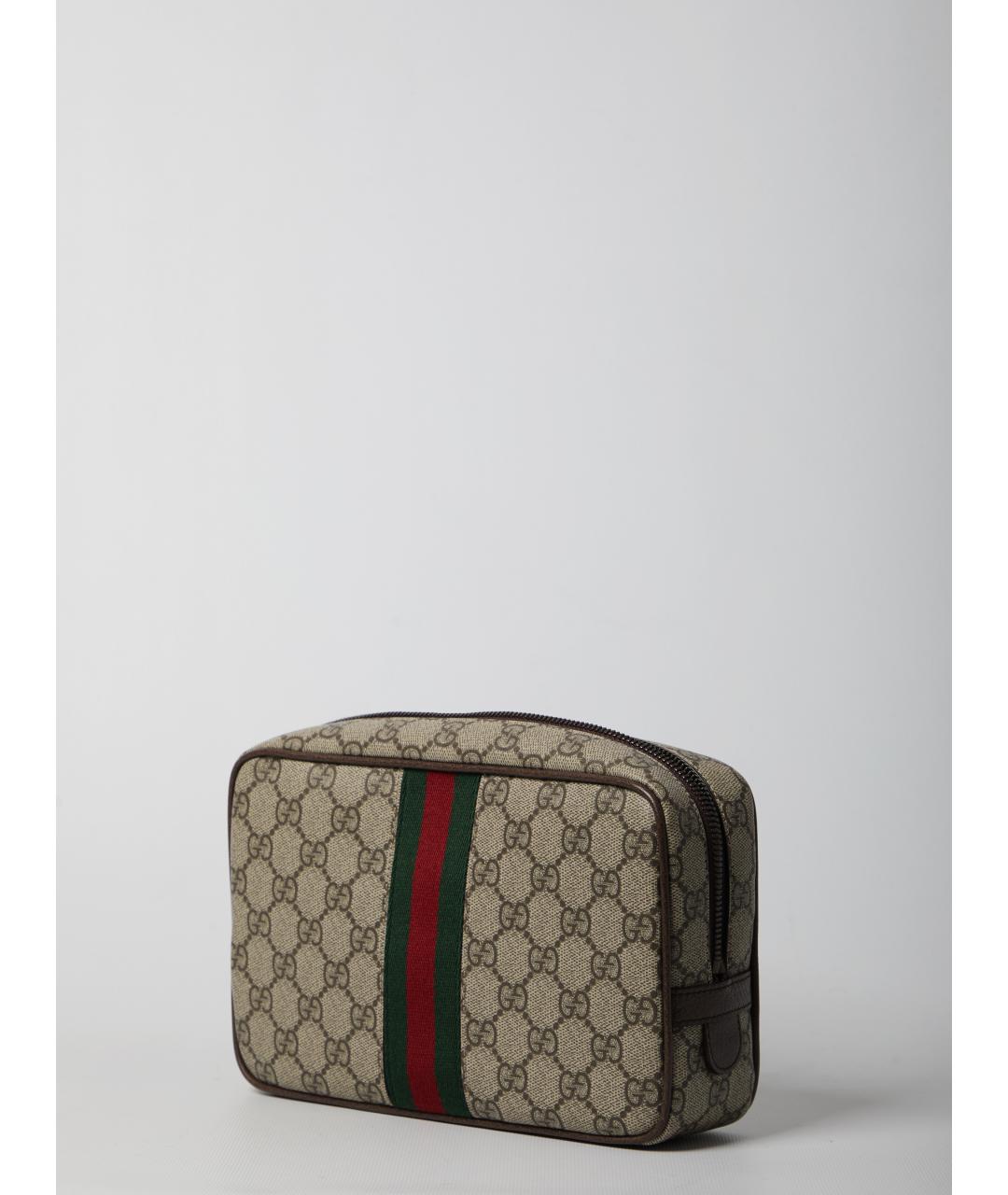 GUCCI Бежевая тканевая барсетка, фото 2