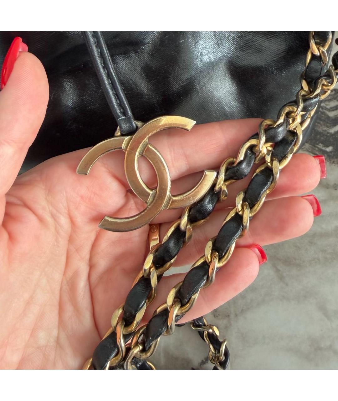 CHANEL Черная кожаная сумка через плечо, фото 8