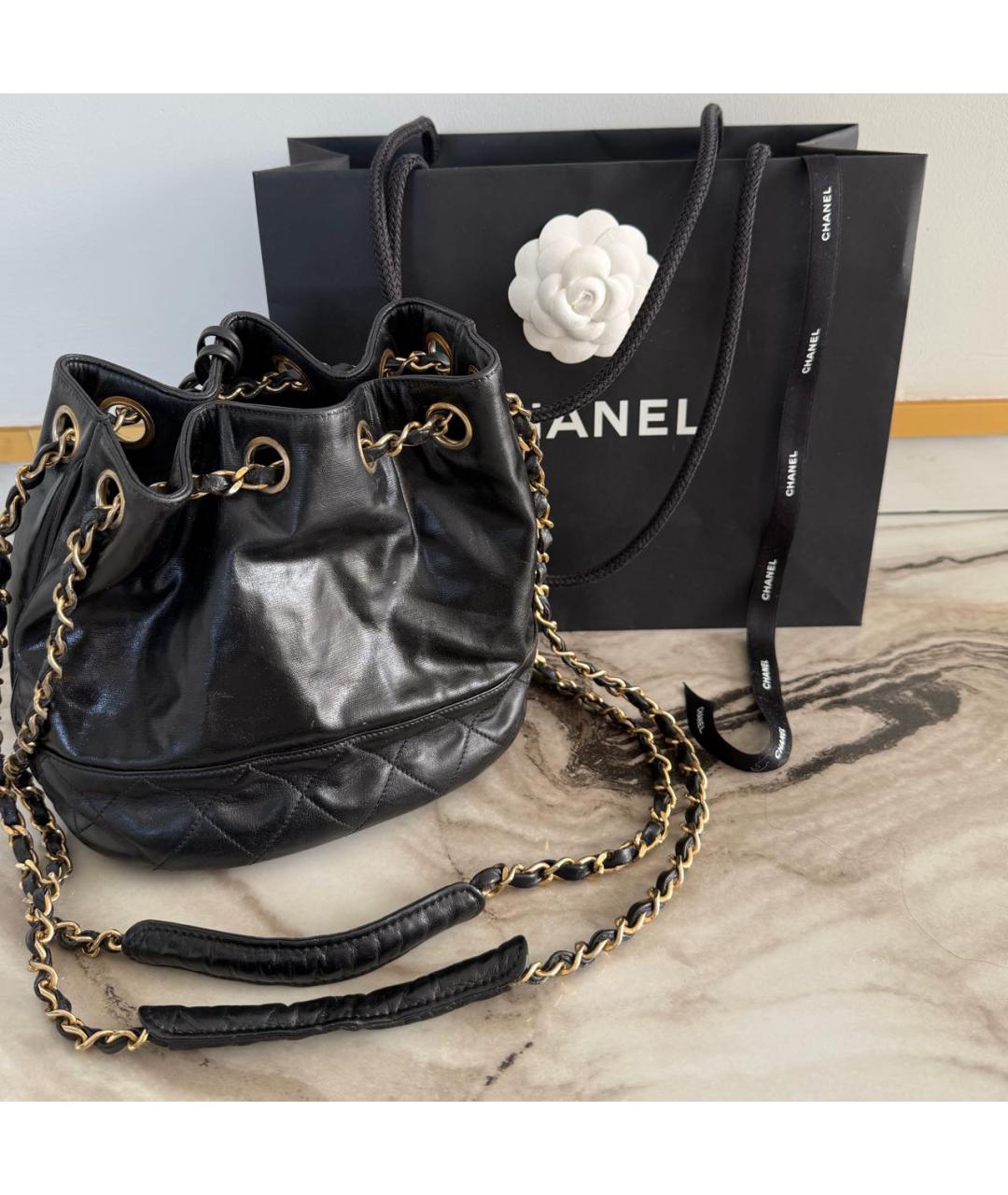 CHANEL Черная кожаная сумка через плечо, фото 4