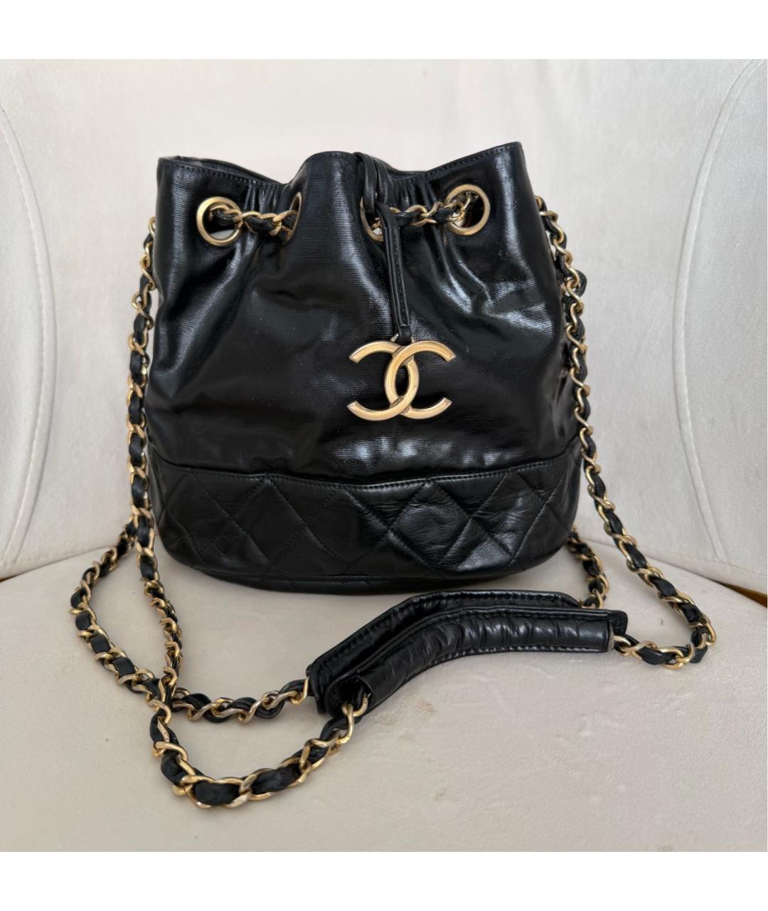 CHANEL Черная кожаная сумка через плечо, фото 3