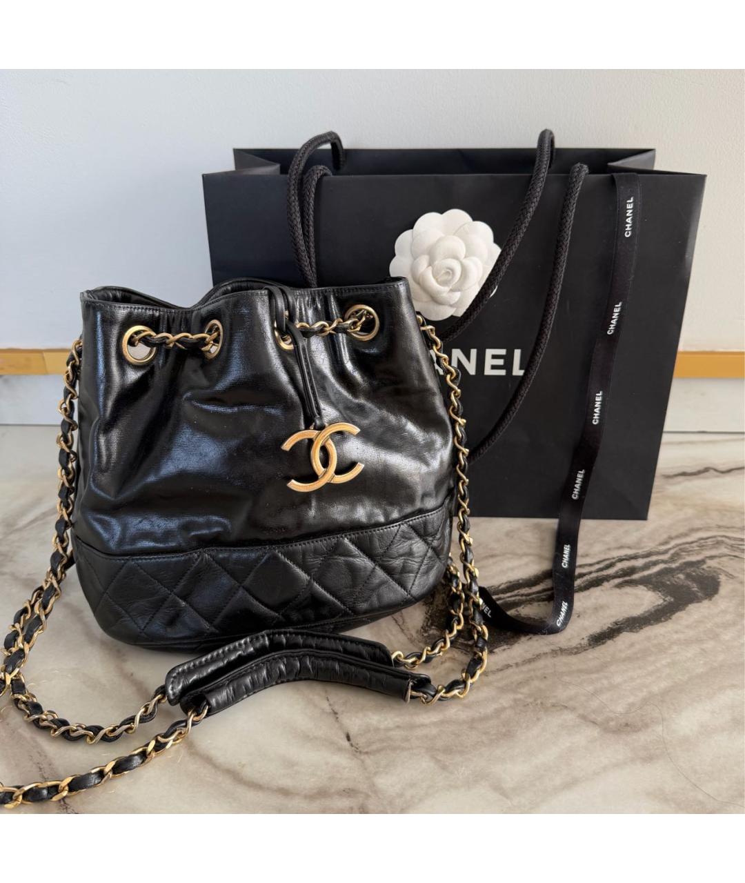 CHANEL Черная кожаная сумка через плечо, фото 2