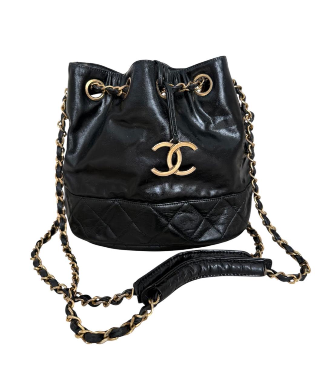 CHANEL Черная кожаная сумка через плечо, фото 9