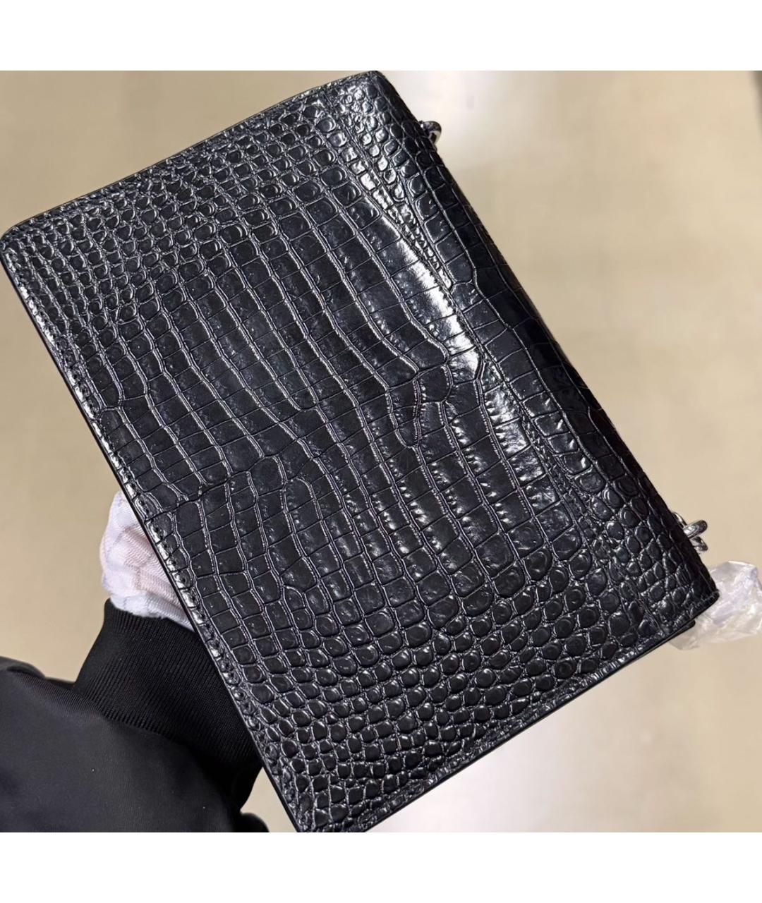 SAINT LAURENT Черная кожаная сумка через плечо, фото 4