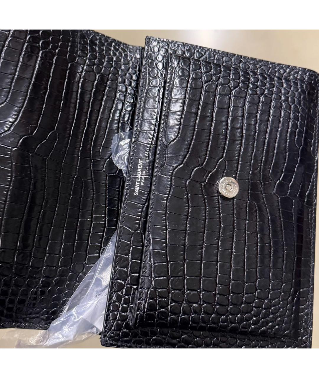 SAINT LAURENT Черная кожаная сумка через плечо, фото 5