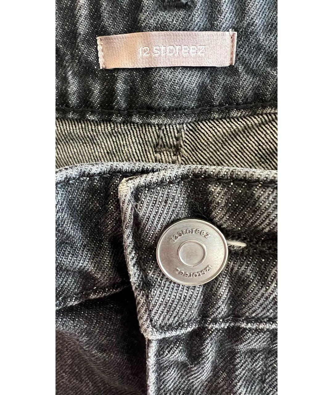 12 STOREEZ Антрацитовые хлопковые прямые джинсы, фото 3