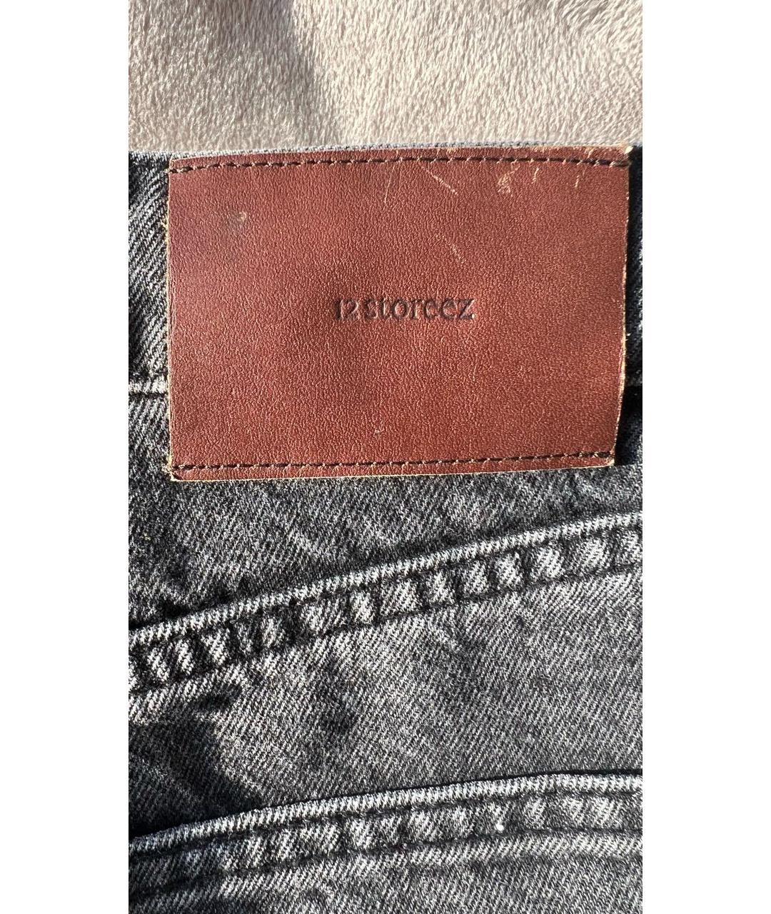 12 STOREEZ Антрацитовые хлопковые прямые джинсы, фото 4