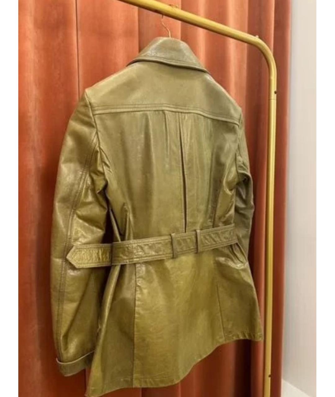 KENZO Хаки кожаная куртка, фото 3