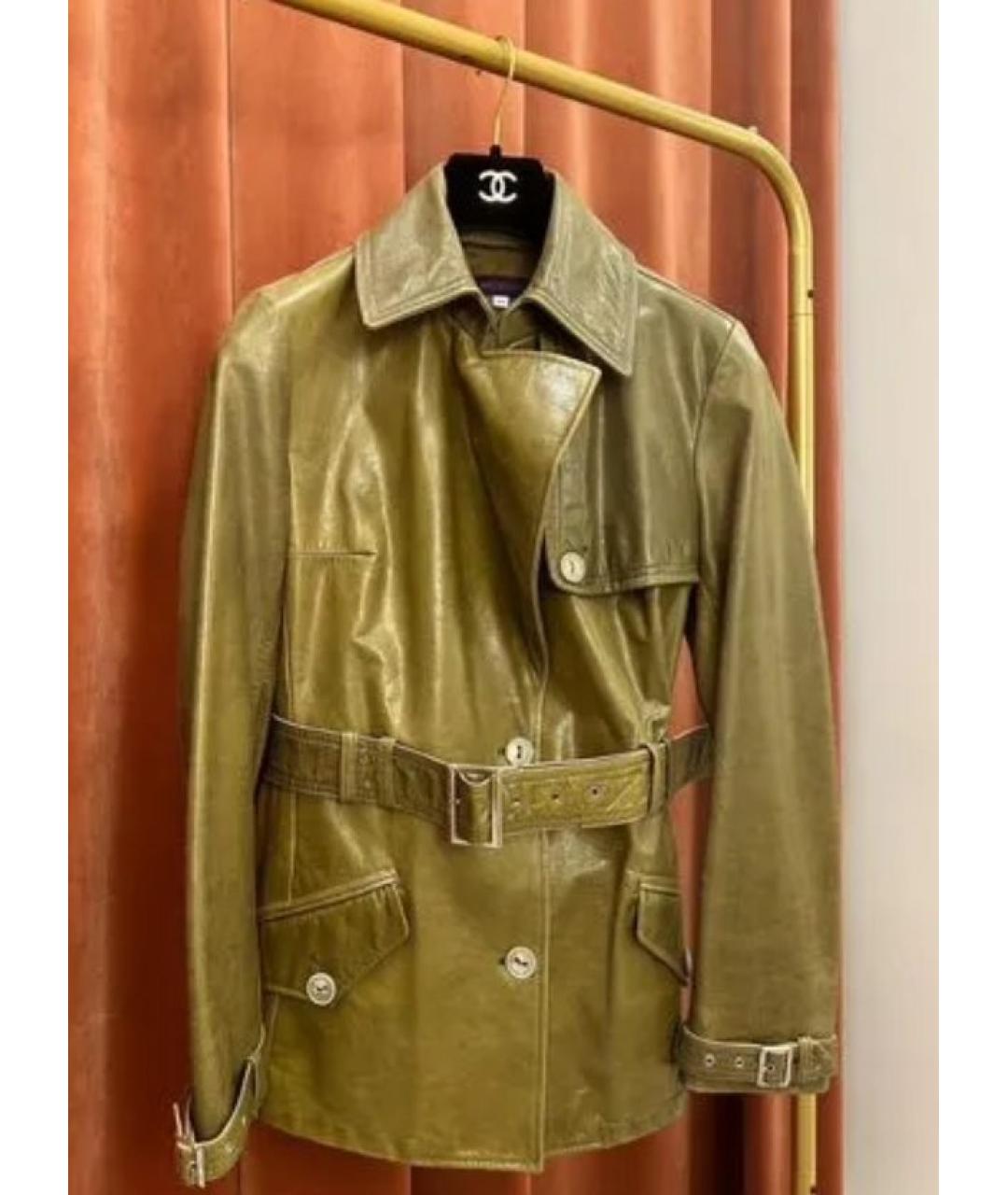 KENZO Хаки кожаная куртка, фото 7