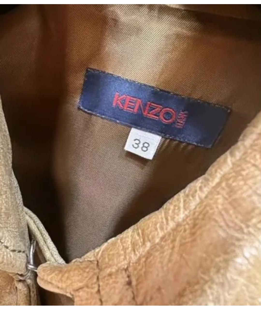 KENZO Хаки кожаная куртка, фото 6