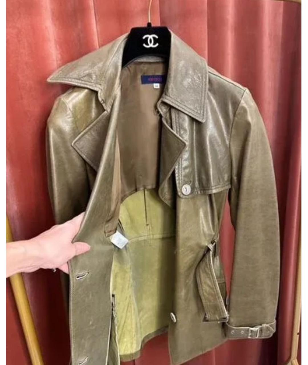 KENZO Хаки кожаная куртка, фото 4