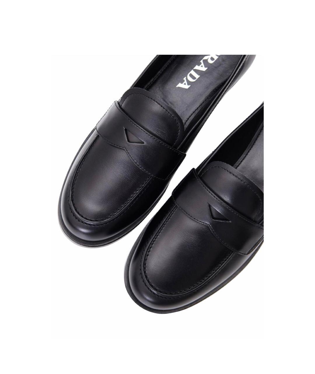 PRADA Черные кожаные лоферы, фото 5