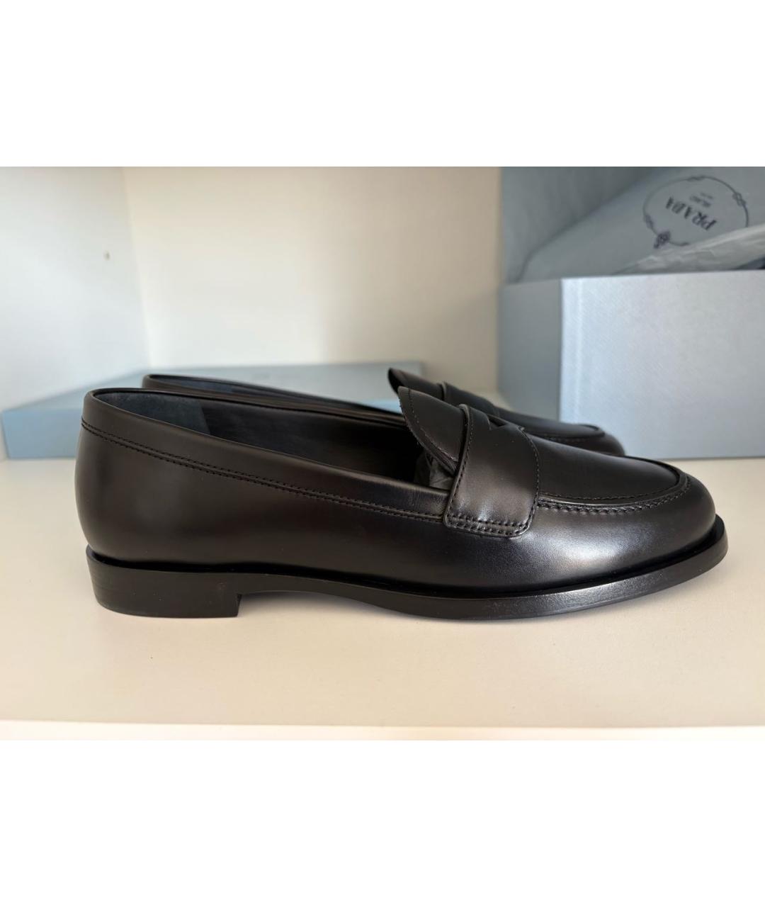 PRADA Черные кожаные лоферы, фото 8