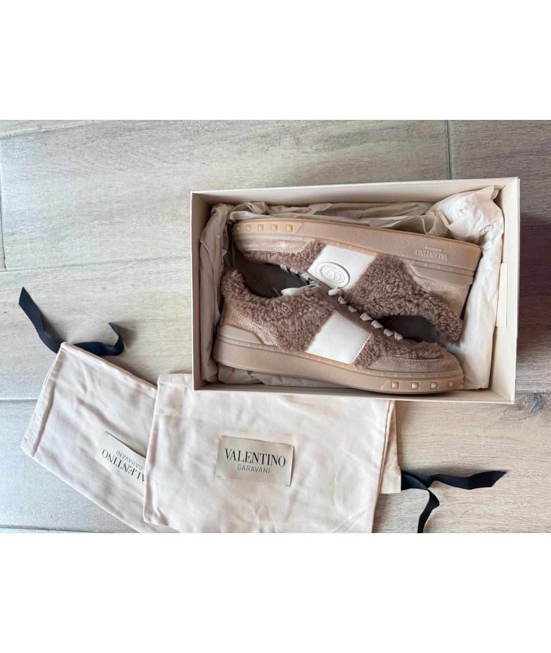 VALENTINO Бежевые замшевые кеды, фото 6