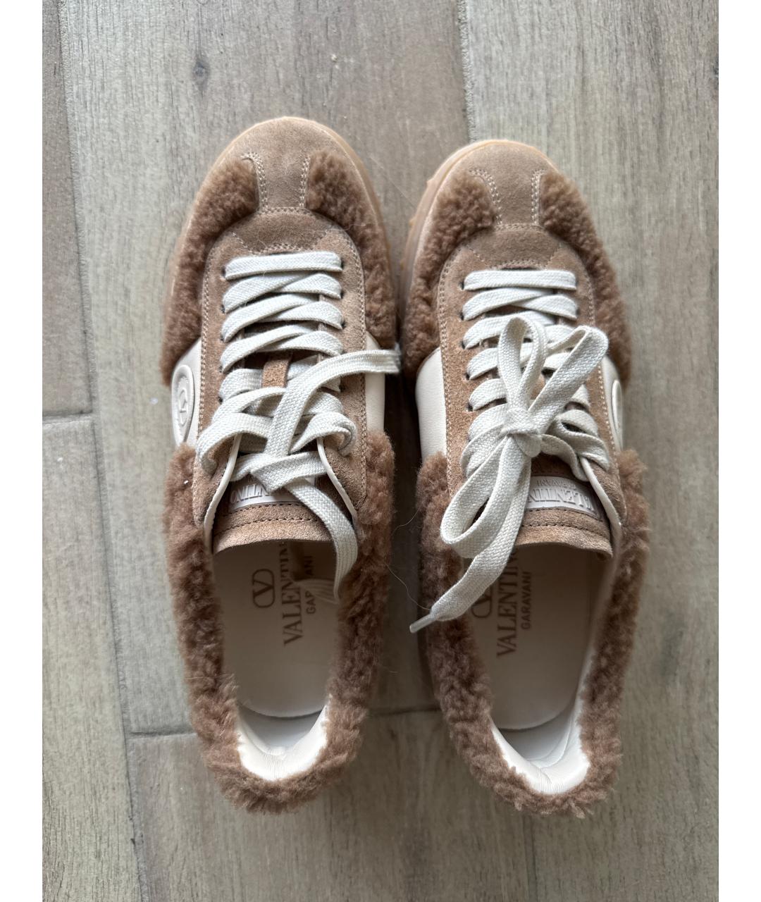 VALENTINO Бежевые замшевые кеды, фото 3