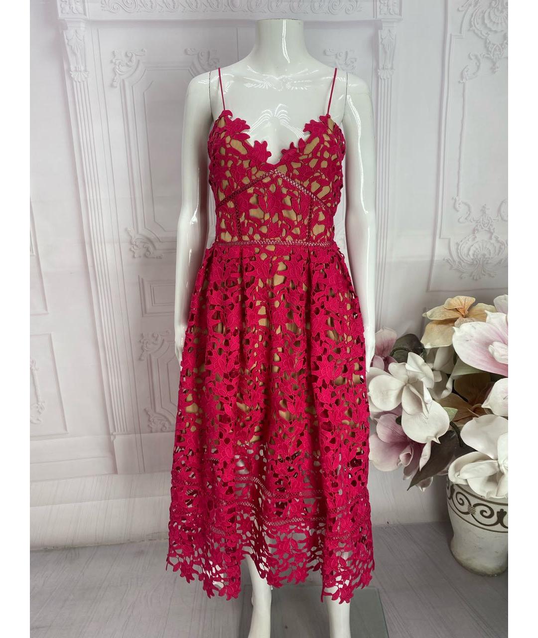 SELF-PORTRAIT Розовое полиэстеровое коктейльное платье, фото 6