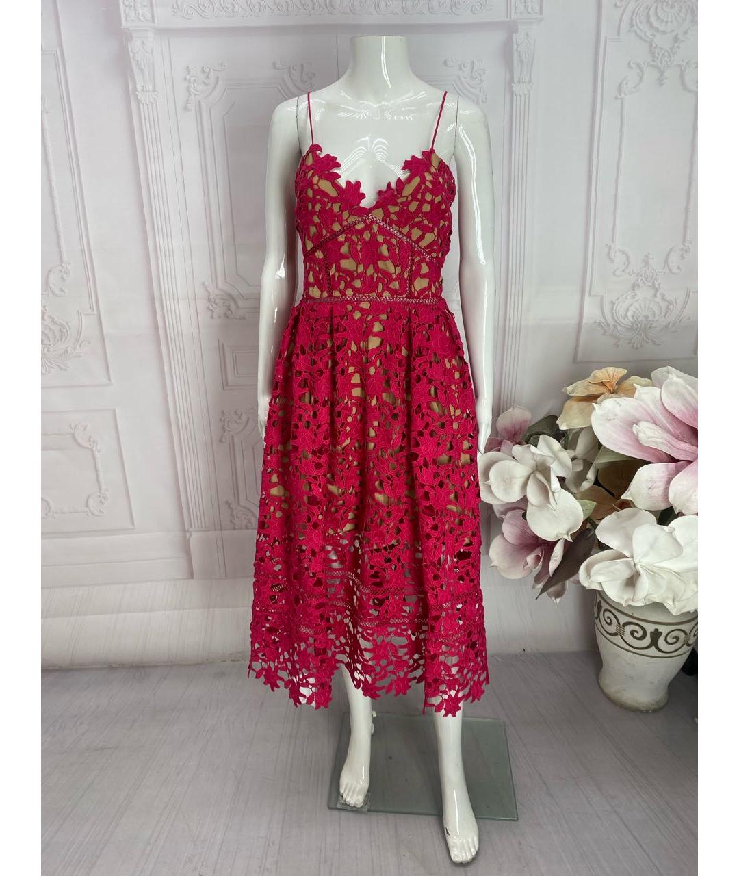 SELF-PORTRAIT Розовое полиэстеровое коктейльное платье, фото 5