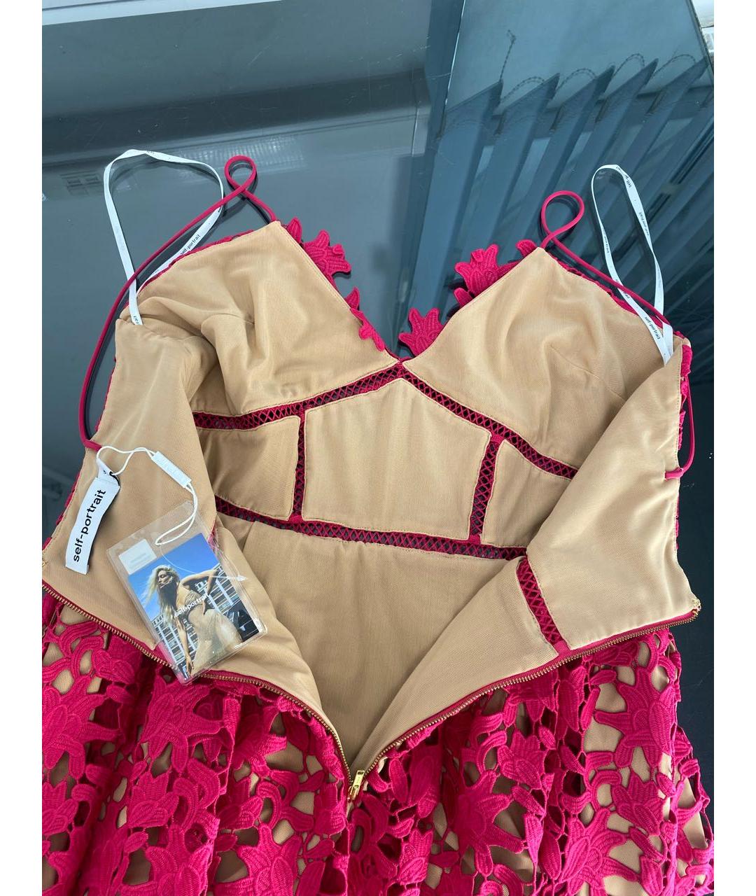 SELF-PORTRAIT Розовое полиэстеровое коктейльное платье, фото 3