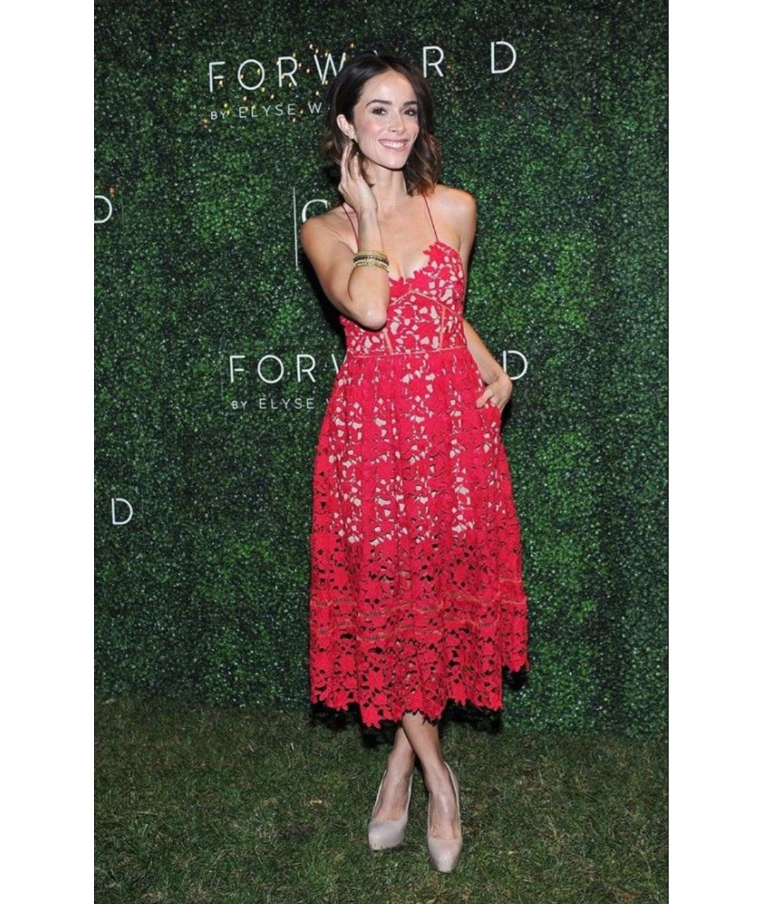 SELF-PORTRAIT Розовое полиэстеровое коктейльное платье, фото 7