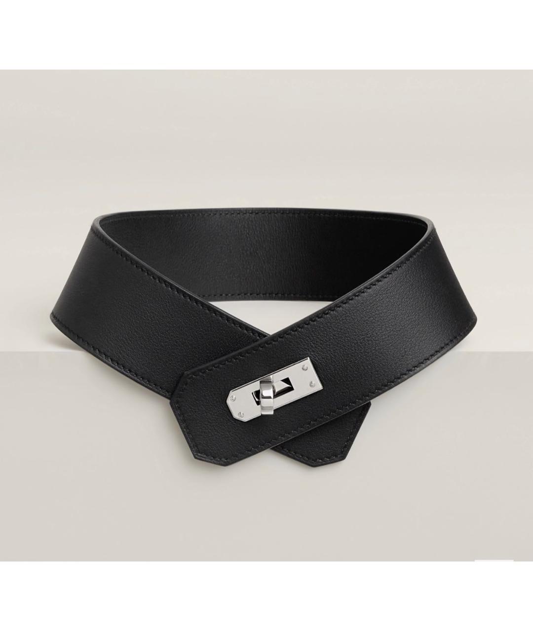 HERMES Черный кожаный чокер, фото 7