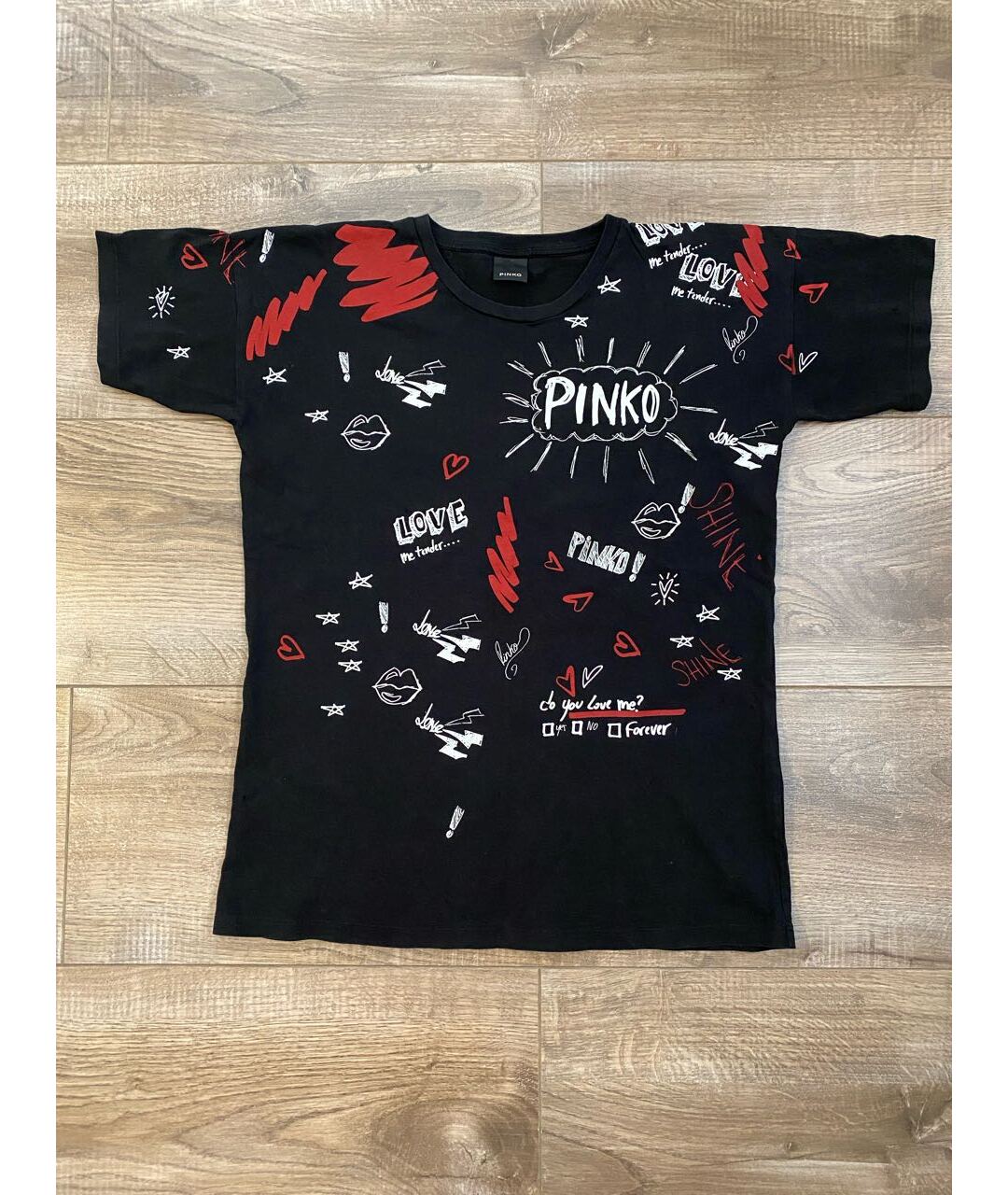 PINKO Черная хлопковая футболка, фото 5
