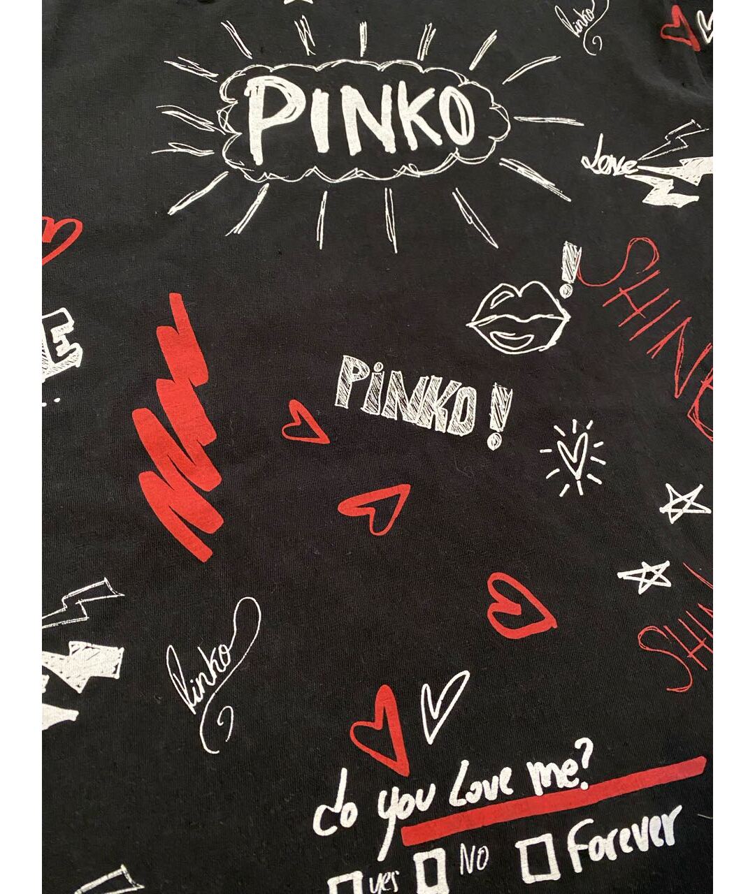 PINKO Черная хлопковая футболка, фото 3