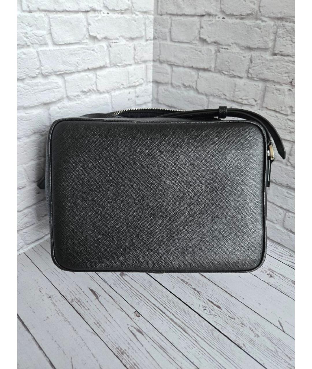 MONTBLANC Черная кожаная сумка на плечо, фото 3