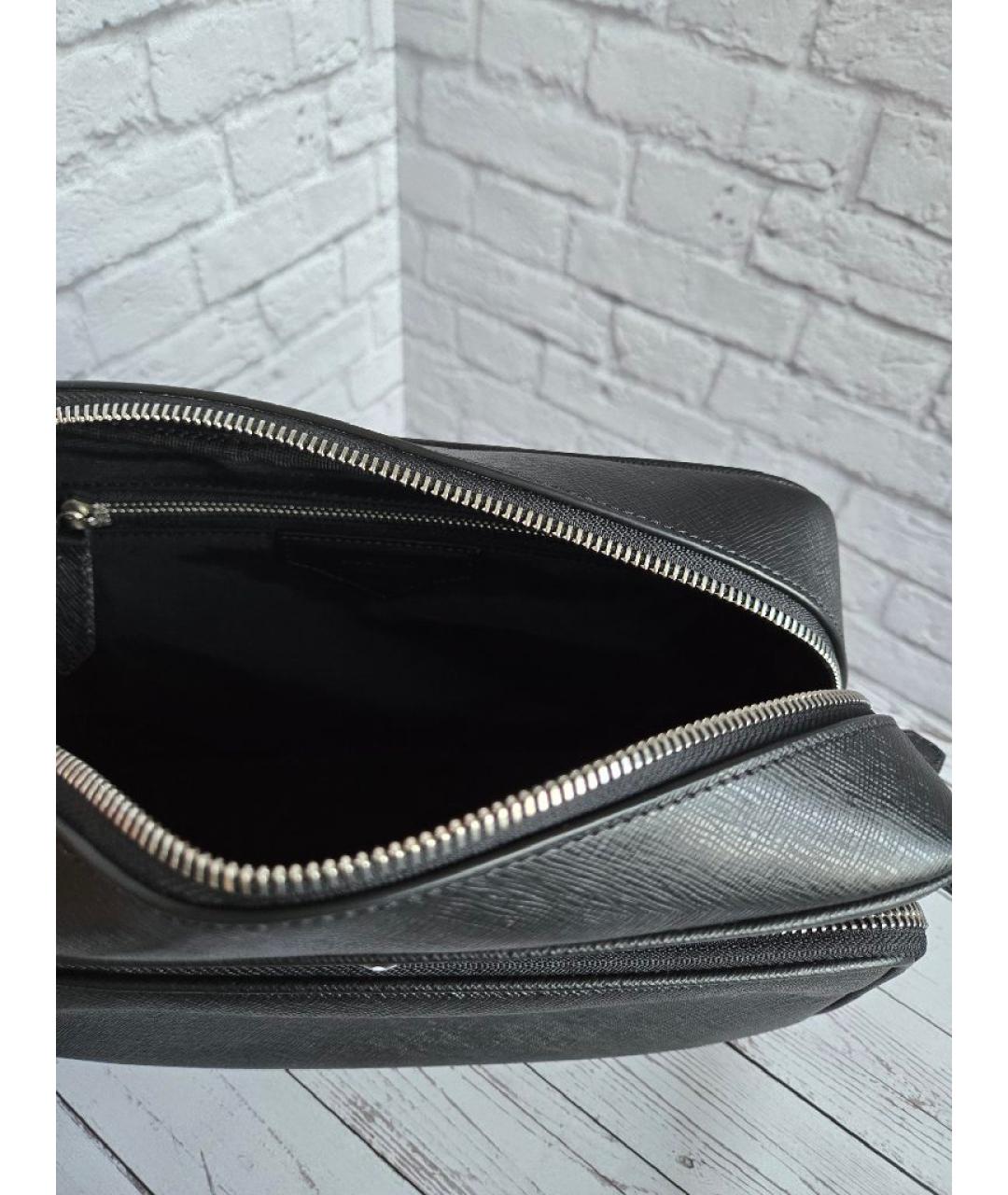 MONTBLANC Черная кожаная сумка на плечо, фото 4