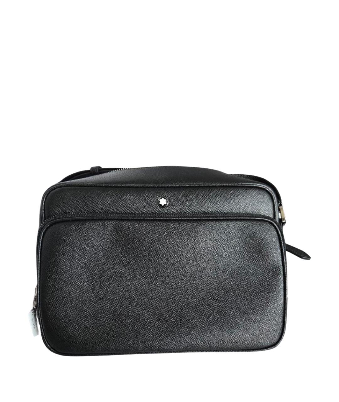 MONTBLANC Черная кожаная сумка на плечо, фото 1