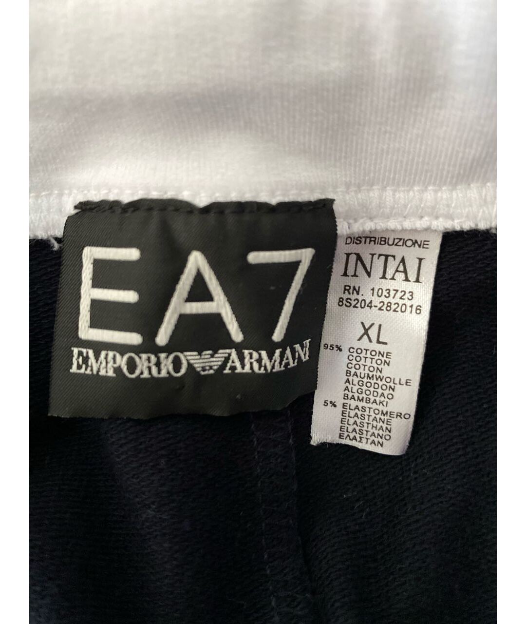 EMPORIO ARMANI Темно-синие хлопковые прямые брюки, фото 5