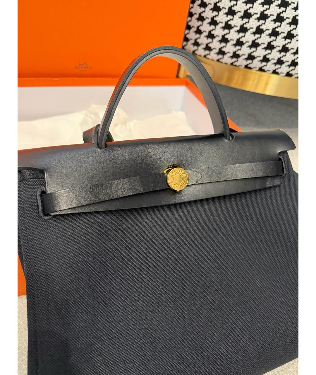 HERMES Черная тканевая сумка через плечо, фото 3