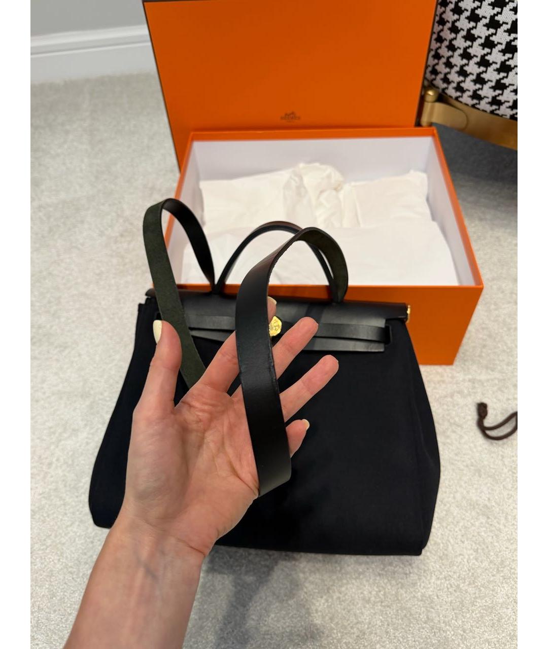 HERMES Черная тканевая сумка через плечо, фото 6