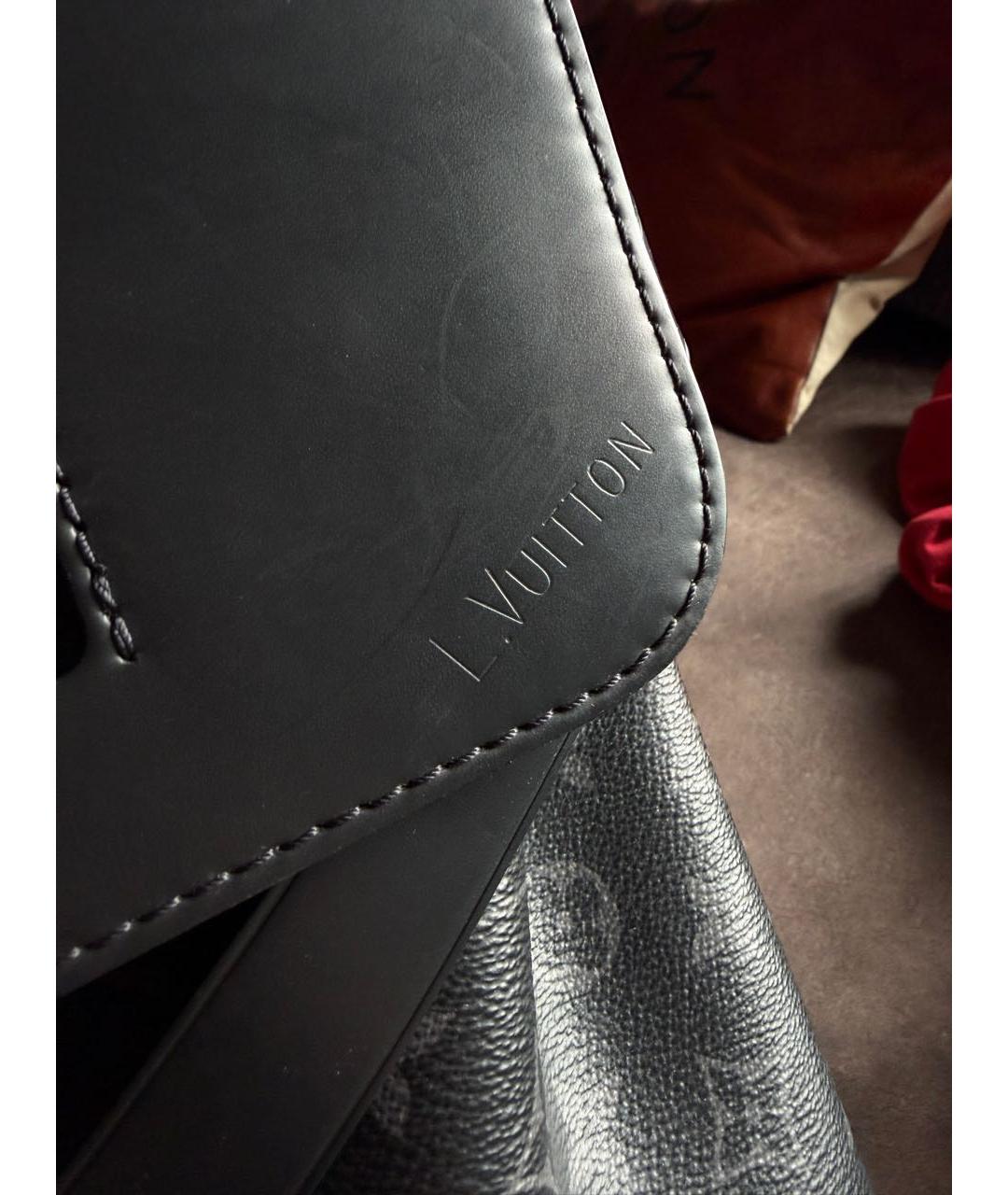 LOUIS VUITTON Антрацитовый кожаный рюкзак, фото 4